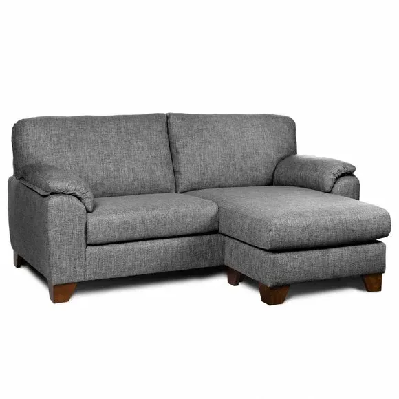 3-Seater Corner Sofa Reversible - Grey, Fabric