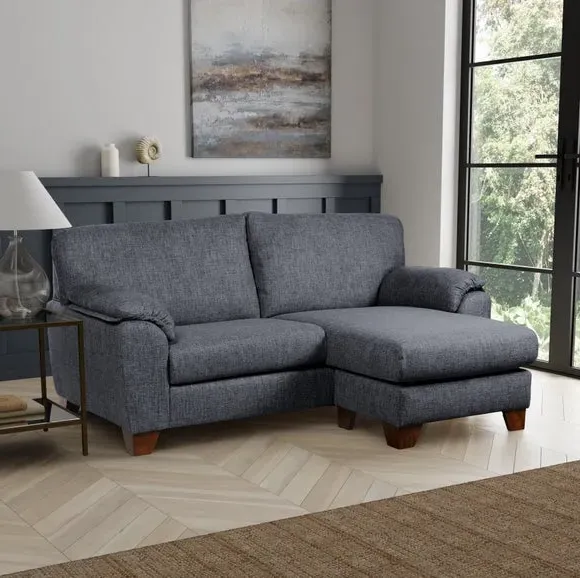 3-Seater Corner Sofa Reversible - Navy, Fabric