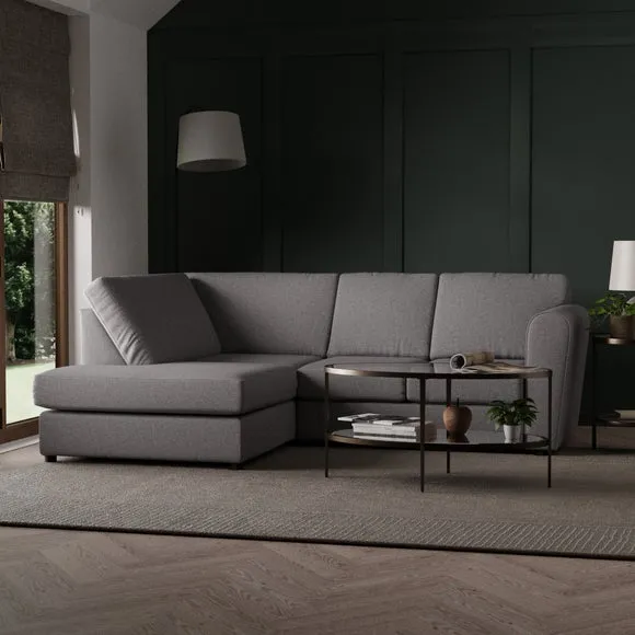 3-Seater Corner Sofa with Chaise - Grey, Fabric