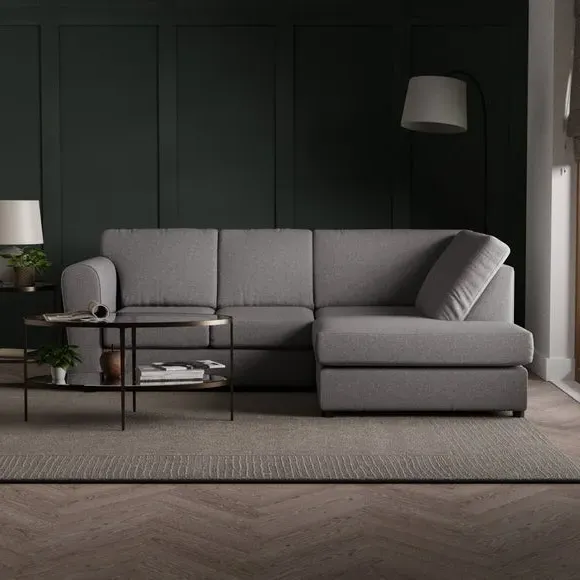 3-Seater Corner Sofa with Chaise - Grey, Fabric