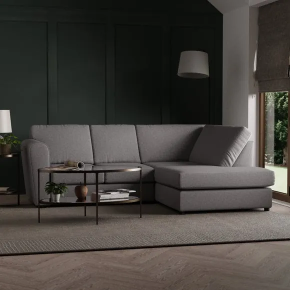 3-Seater Corner Sofa with Chaise - Grey, Fabric