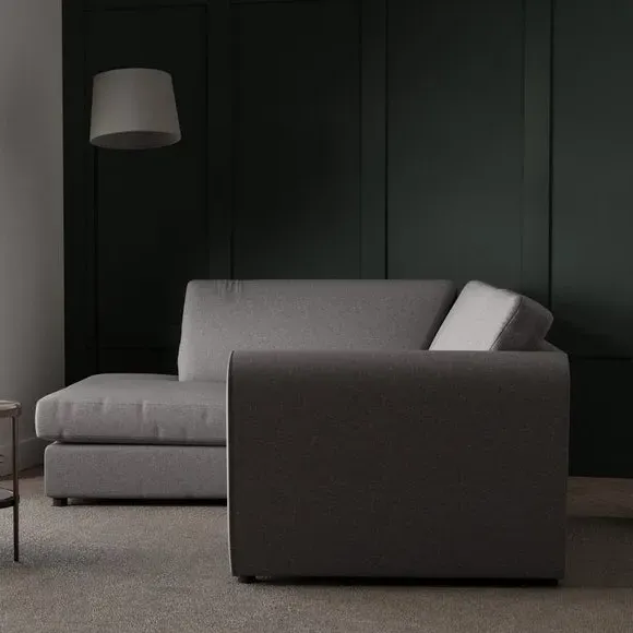 3-Seater Corner Sofa with Chaise - Grey, Fabric
