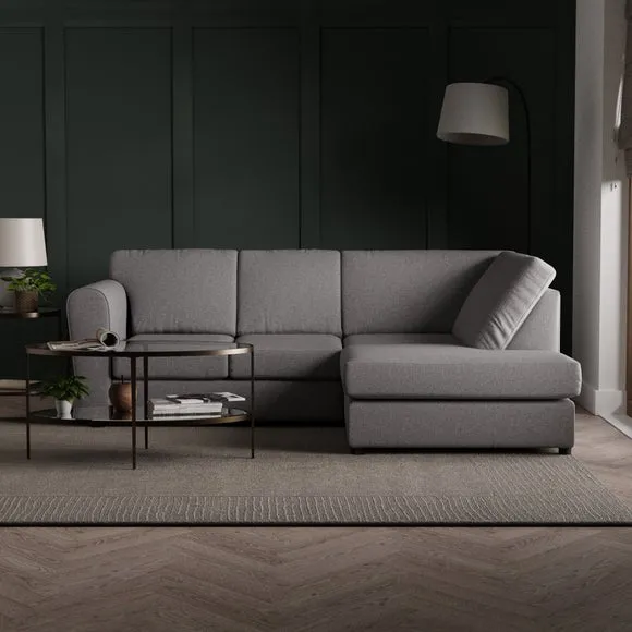 3-Seater Corner Sofa with Chaise - Grey, Fabric image