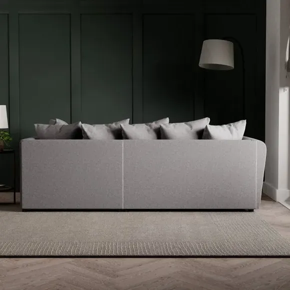 3-Seater Corner Sofa with Cushions - Grey, Fabric