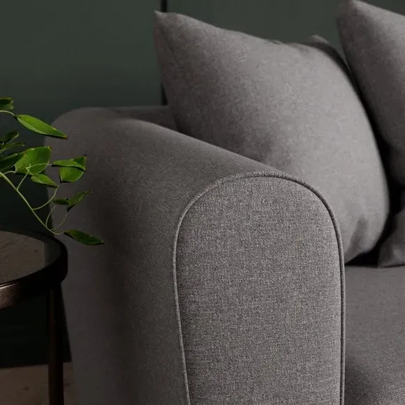 3-Seater Corner Sofa with Cushions - Grey, Fabric