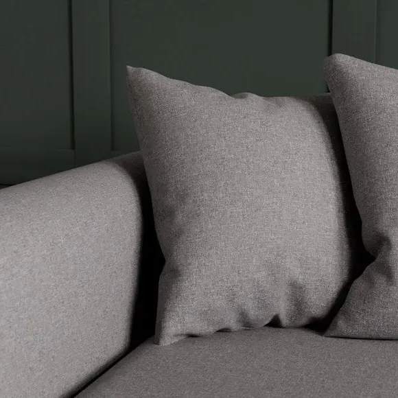 3-Seater Corner Sofa with Cushions - Grey, Fabric