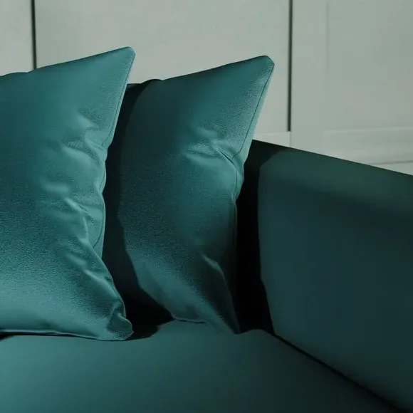 3-Seater Curved Arm Sofa - Teal, Velvet