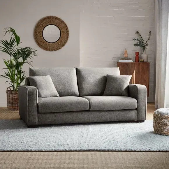 3-Seater Deep Sit Sofa - Grey, Multi Weave