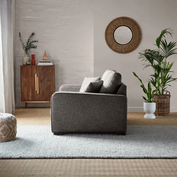 3-Seater Deep Sit Sofa - Grey, Multi Weave