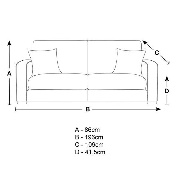 3-Seater Deep Sit Sofa - Grey, Vivalife Fabric