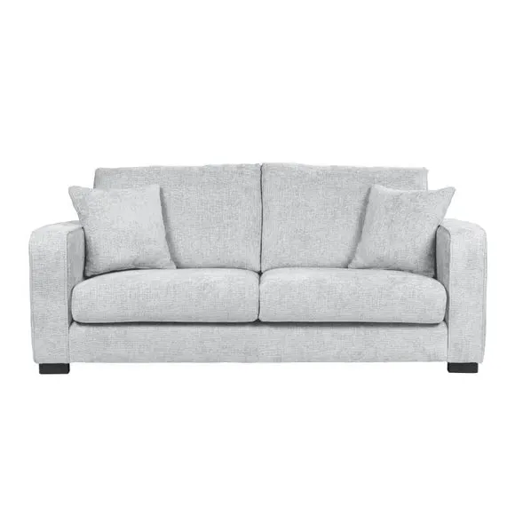 3-Seater Deep Sit Sofa - Silver, Chunky Chenille
