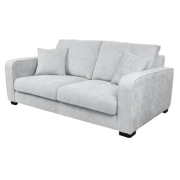 3-Seater Deep Sit Sofa - Silver, Chunky Chenille