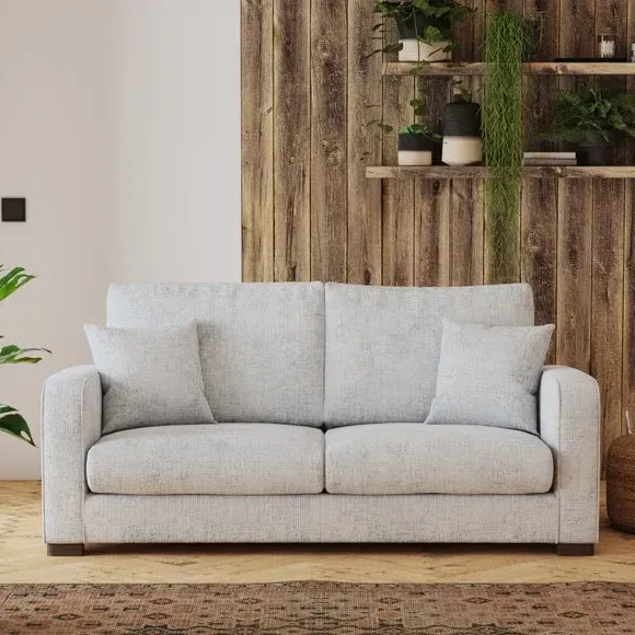 3-Seater Deep Sit Sofa - Silver, Chunky Chenille image