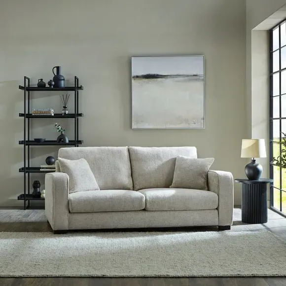 3-Seater Deep Sit Sofa - White Sand, Chenille