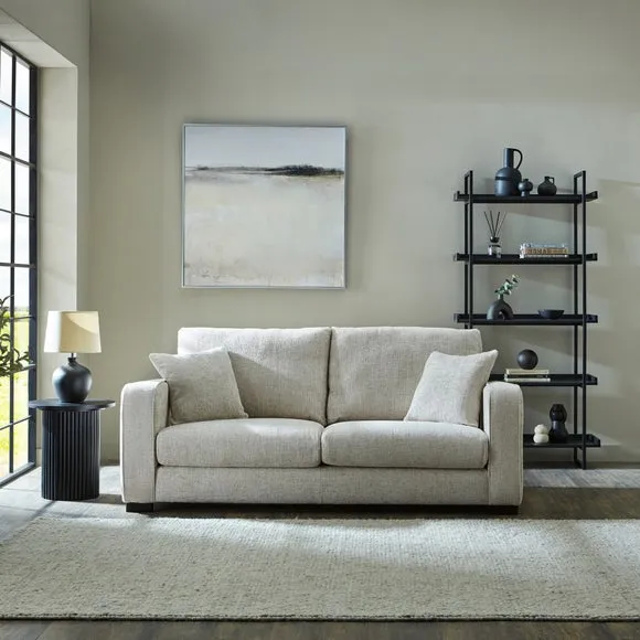 3-Seater Deep Sit Sofa - White Sand, Chenille