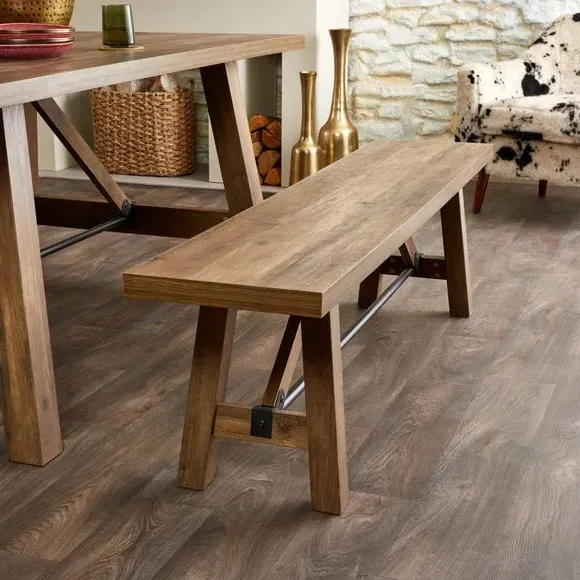 3-Seater Dining Bench - Pine, Wood Effect