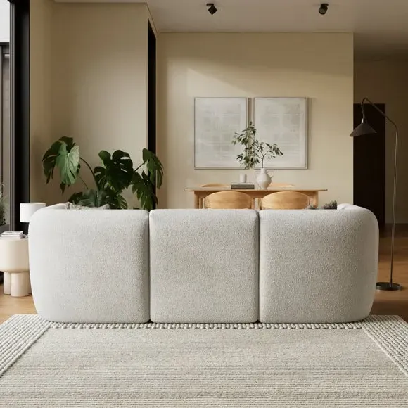 3-Seater Modular Sofa Chunky Tonal - Natural Boucle