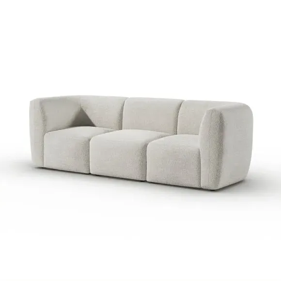 3-Seater Modular Sofa Chunky Tonal - Natural Boucle