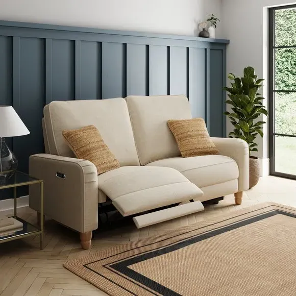 3-Seater Power Recliner Sofa - Natural, Fabric
