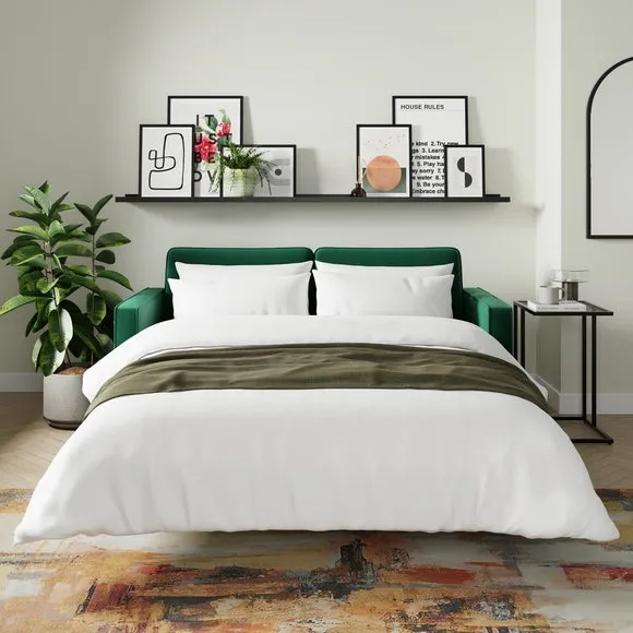 3-Seater Sofa Bed - Racing Green, Velvet image