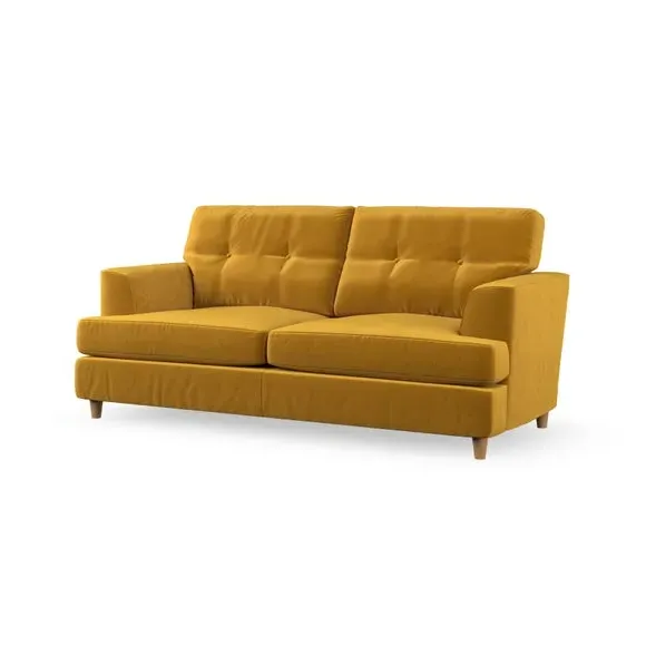 3-Seater Sofa Bed with Storage - Amber Gold, Velvet