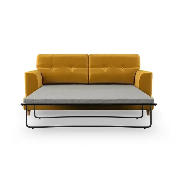 3-Seater Sofa Bed with Storage - Amber Gold, Velvet