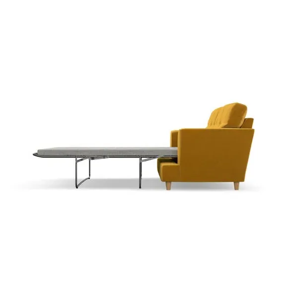 3-Seater Sofa Bed with Storage - Amber Gold, Velvet