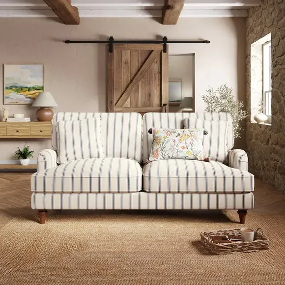 3-Seater Sofa Bed with Storage - Blue, Fabric
