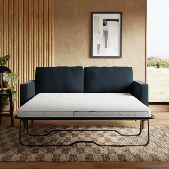 3-Seater Sofa Bed with Storage - Blue, Velvet