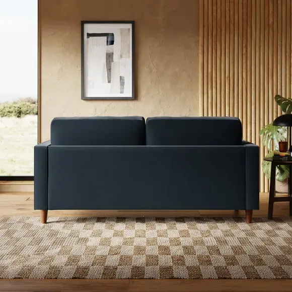 3-Seater Sofa Bed with Storage - Blue, Velvet