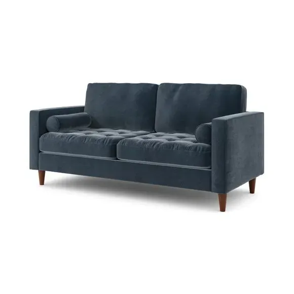 3-Seater Sofa Bed with Storage - Blue, Velvet