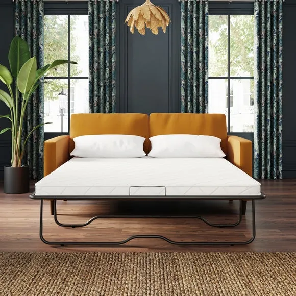 3-Seater Sofa Bed with Storage - Gold, Velvet