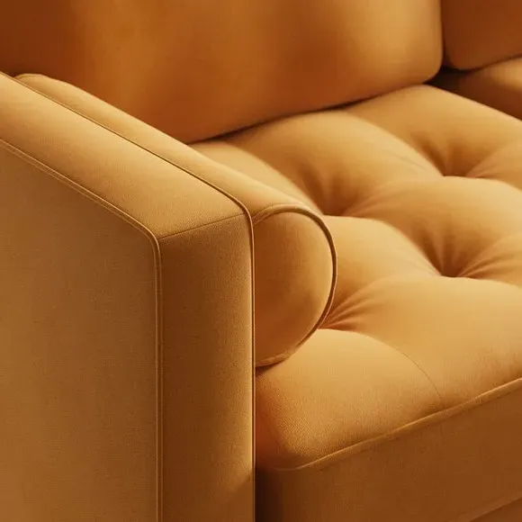 3-Seater Sofa Bed with Storage - Gold, Velvet
