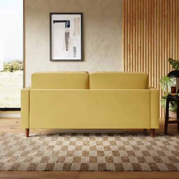 3-Seater Sofa Bed with Storage - Gold, Velvet