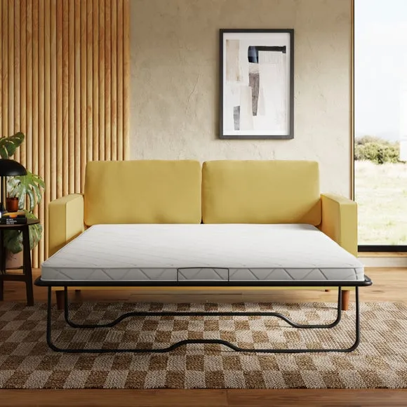 3-Seater Sofa Bed with Storage - Gold, Velvet