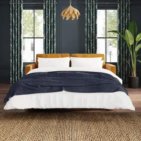 3-Seater Sofa Bed with Storage - Gold, Velvet image
