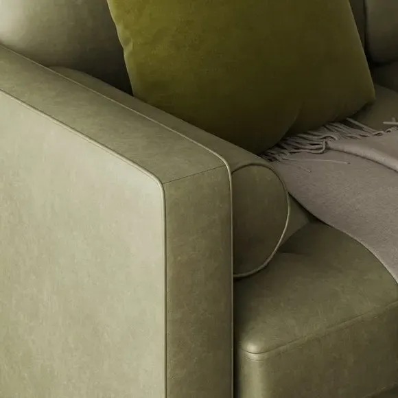 3-Seater Sofa Bed with Storage - Green, Faux Leather