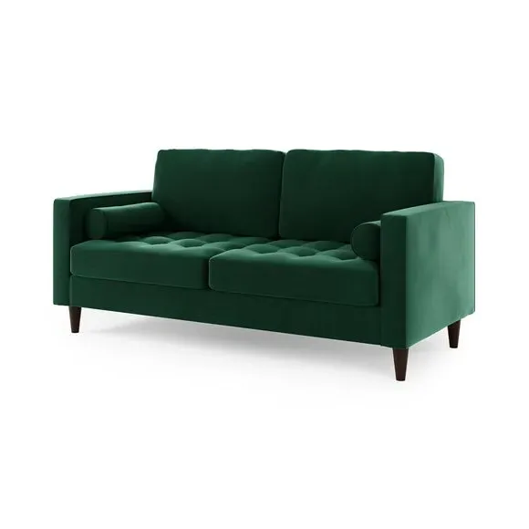 3-Seater Sofa Bed with Storage - Green, Velvet