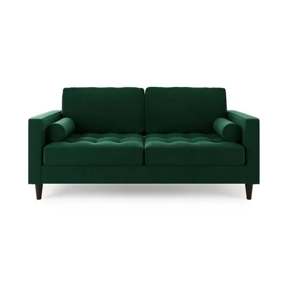 3-Seater Sofa Bed with Storage - Green, Velvet