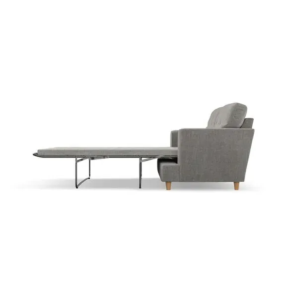 3-Seater Sofa Bed with Storage - Grey, Chenille