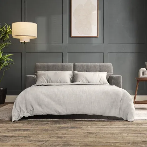 3-Seater Sofa Bed with Storage - Grey, Chenille