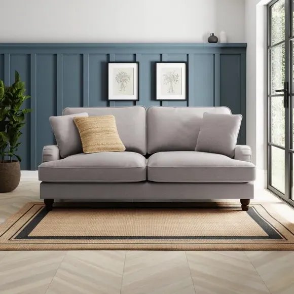 3-Seater Sofa Bed with Storage - Grey, Flatweave