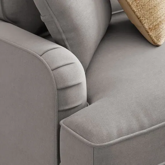 3-Seater Sofa Bed with Storage - Grey, Flatweave