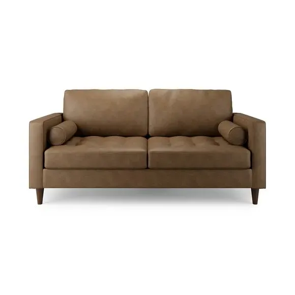 3-Seater Sofa Bed with Storage - Mocha, Faux Leather