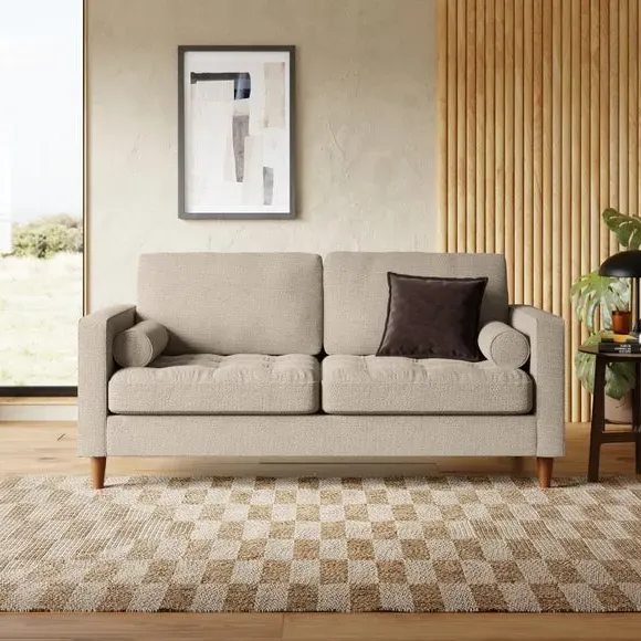 3-Seater Sofa Bed with Storage - Natural, Boucle