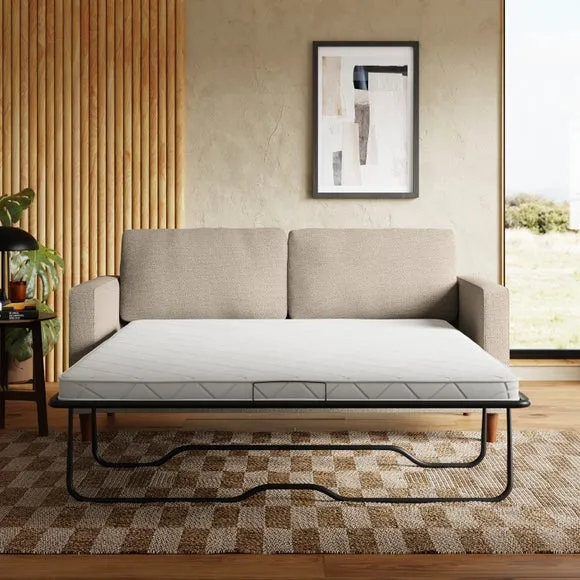 3-Seater Sofa Bed with Storage - Natural, Boucle