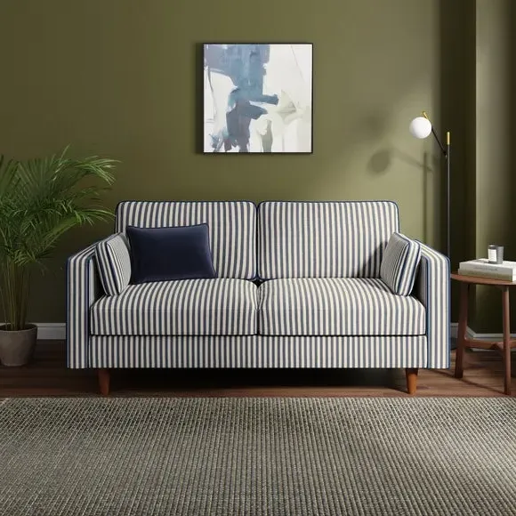3-Seater Sofa Bed with Storage - Navy, Fabric
