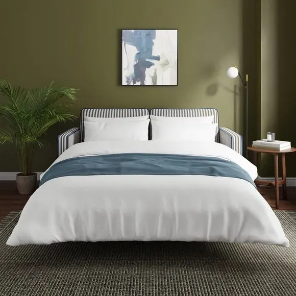 3-Seater Sofa Bed with Storage - Navy, Fabric