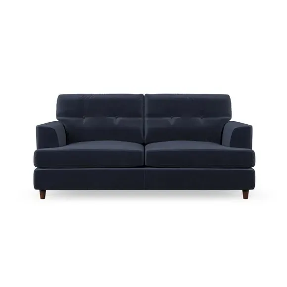 3-Seater Sofa Bed with Storage - Navy, Velvet