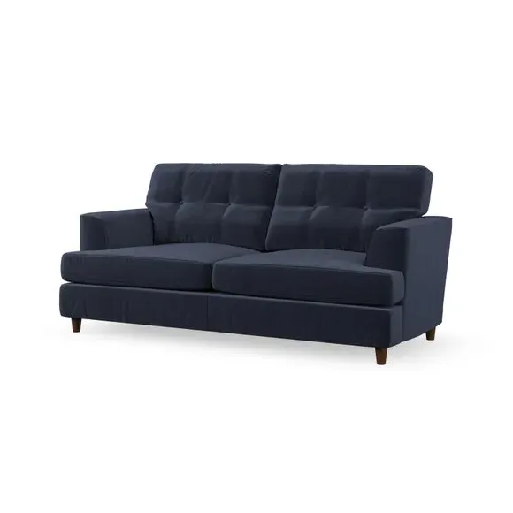 3-Seater Sofa Bed with Storage - Navy, Velvet